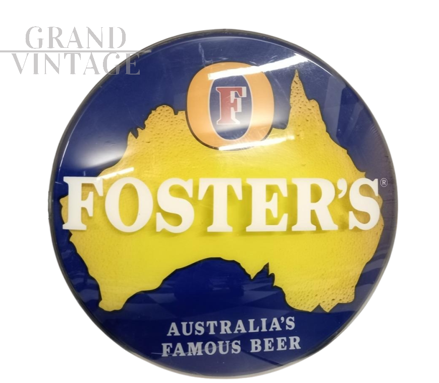 Insegna luminosa Foster's Beer vintage bifacciale                            