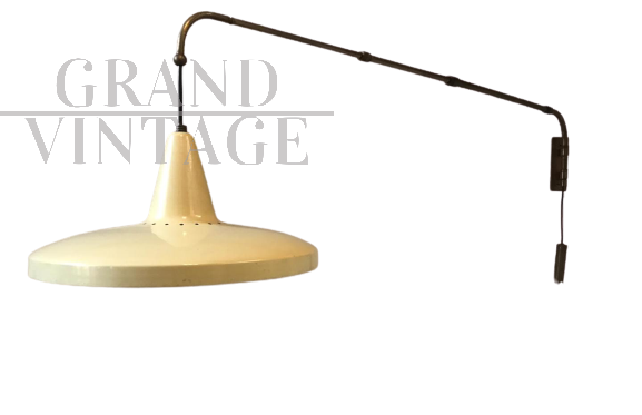 Lampada da parete vintage manifattura italiana a 3 estensioni