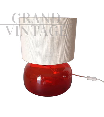 Lampada da tavolo B0211 Ikea in vetro rosso anni '90                            