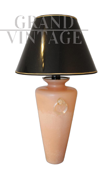 Lampada da tavolo in vetro di Murano color rosa, anni '50