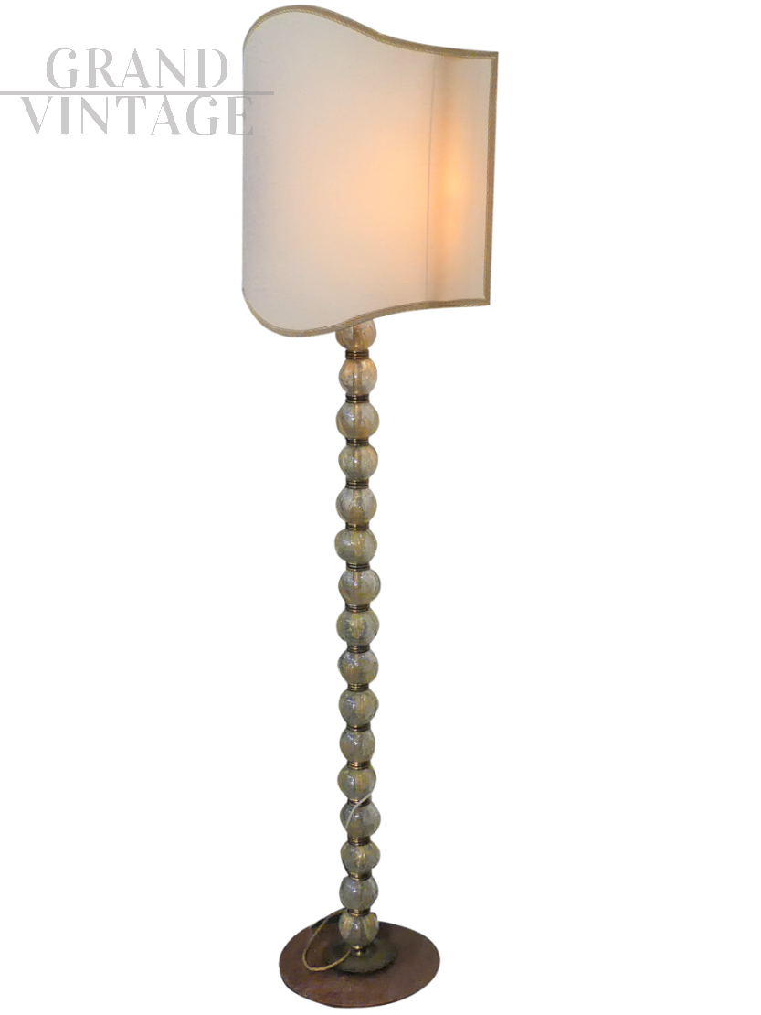 Lampada da terra Barovier in vetro di Murano, anni '50
