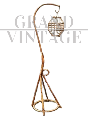 Lampada da terra in bambù, Italia anni '70