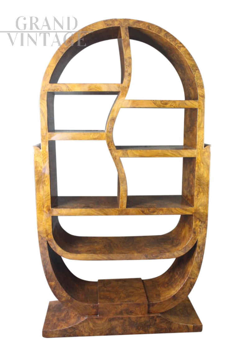 Libreria art déco anni '40 in radica