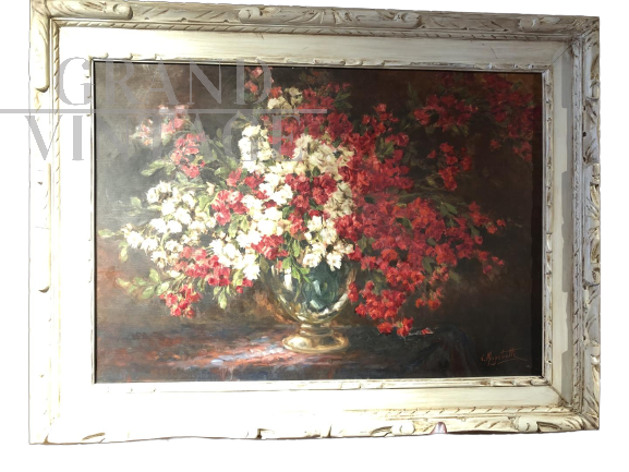 Natura morta con vaso di fiori, dipinto di C. Magistretti