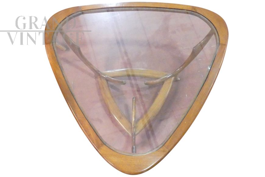 Tavolino triangolare in legno di teak