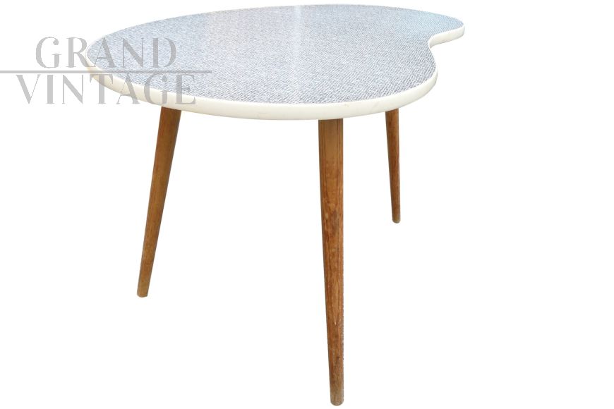 Tavolino vintage anni '60 con piano in formica a tavolozza