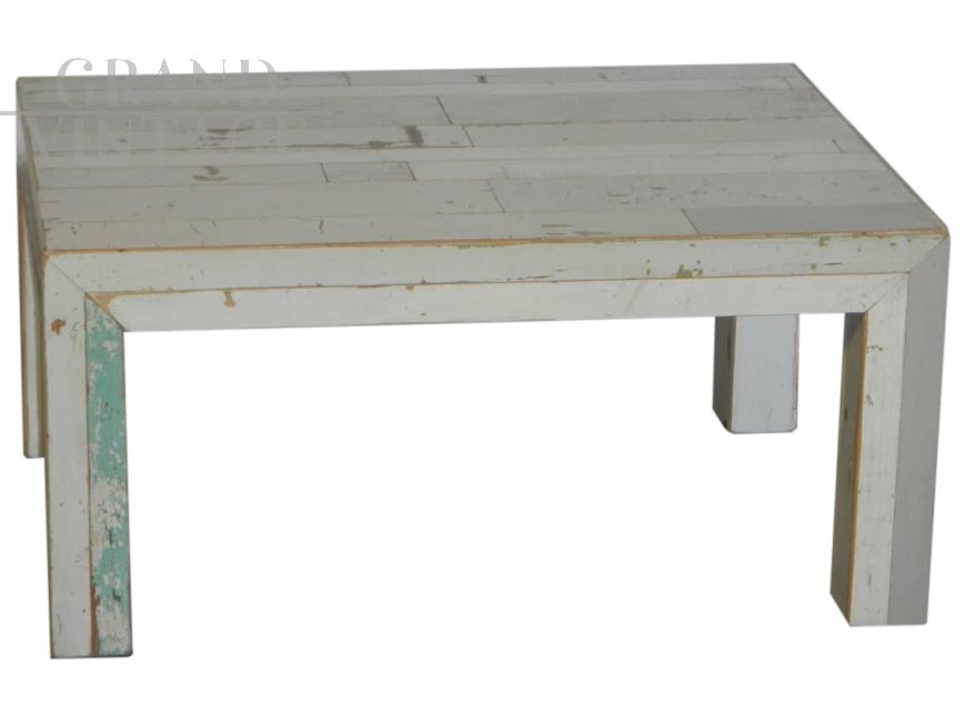 Tavolo da salotto in legno patchwork chiaro                            