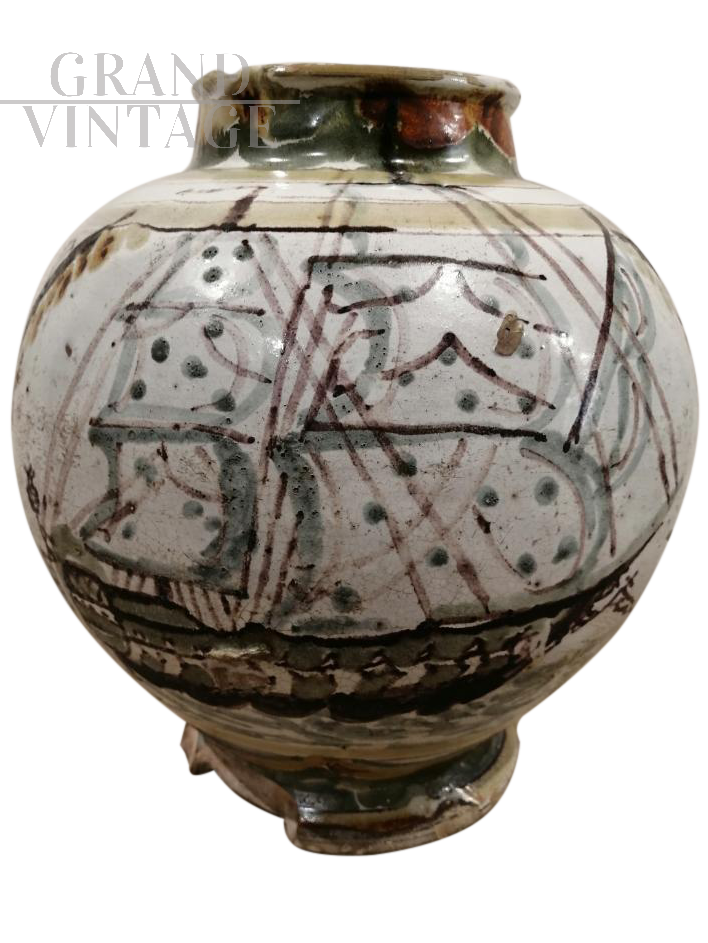 Vaso a boccia in ceramica del 1500