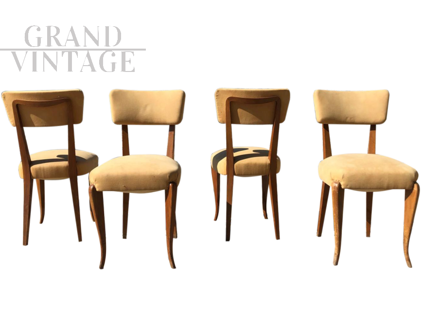 Quattro sedie imbottite Anni '50