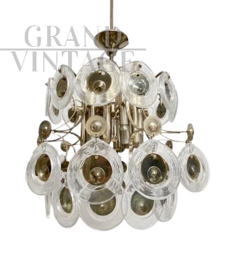 Lampadario di Gaetano Sciolari, mid-century italiano anni ‘70                            