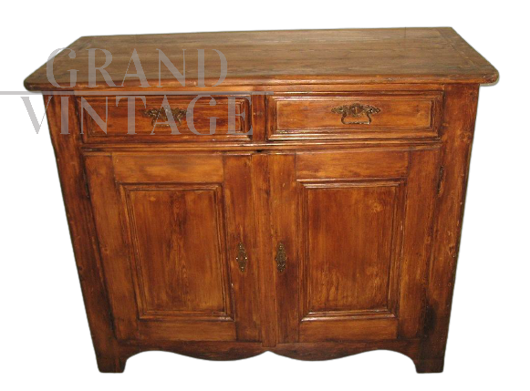 Piccola credenza rustica in pino massello, fine '800 