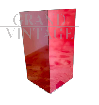 Piedistallo o contenitore in formica bordeaux, Italia anni '70                            