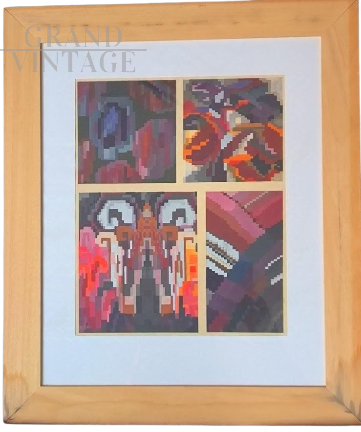 Pochoir Deco di Eduard Benedictus intitolato Nouvelles Variations -2, 1924                            