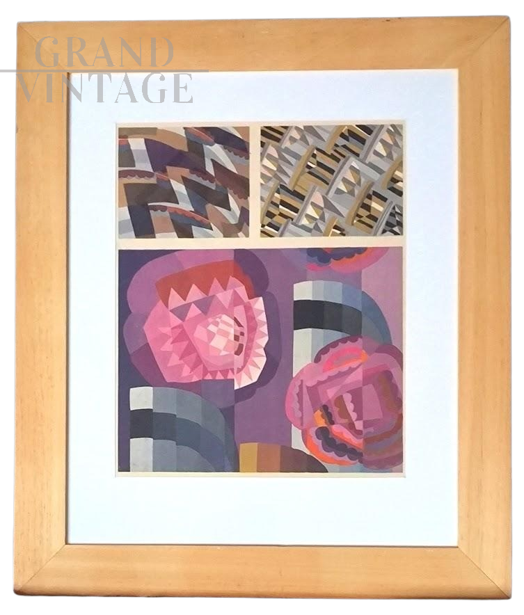 Pochoir Deco di Eduard Benedictus intitolato Nouvelles Variations - 4, 1924                            