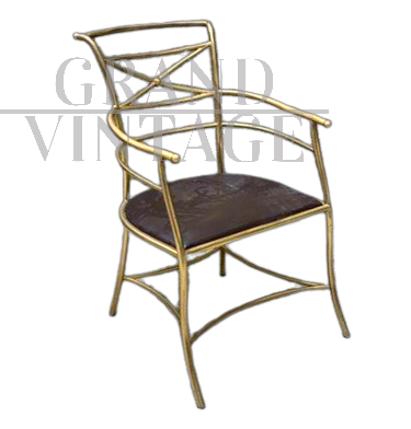 Poltrona vintage in ottone, Italia anni '60