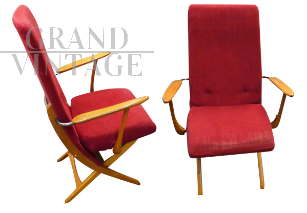 Poltrona vintage reclinabile                            