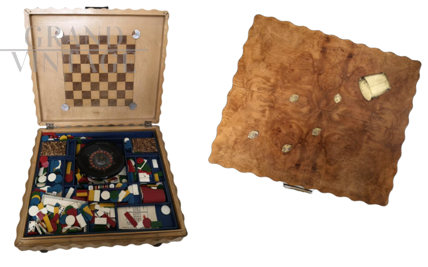 Rara scatola da gioco Art Déco completa 