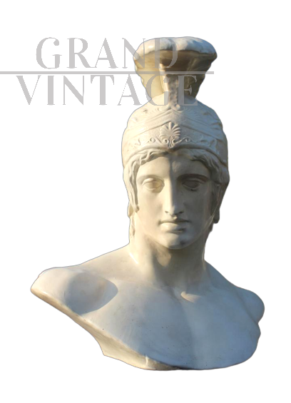 Scultura busto di Achille in gesso, Italia anni '50