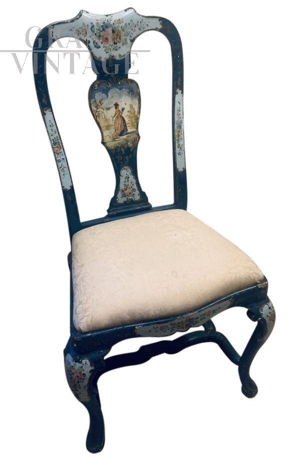 Sedie vintage stile barocchetto dipinte a mano 