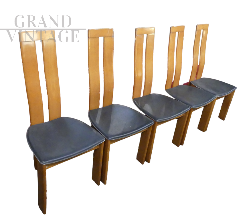 Set di 5 sedie design di Mario Marenco                            