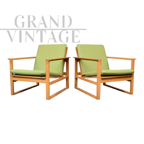 Set di 2 sedie sdraio di Børge Mogensen, design vintage danese