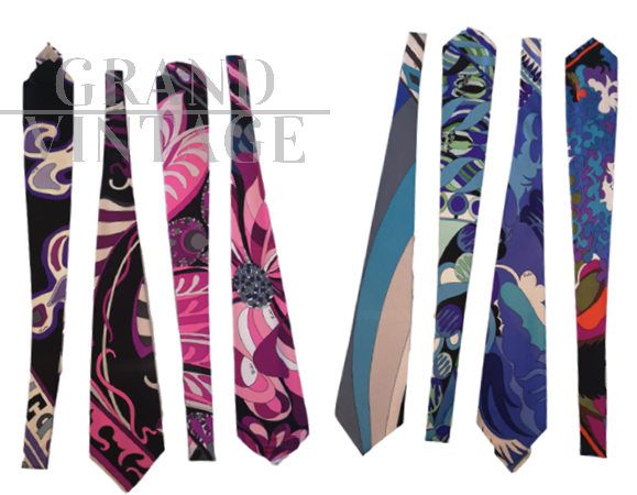Set di 8 cravatte vintage di Emilio Pucci