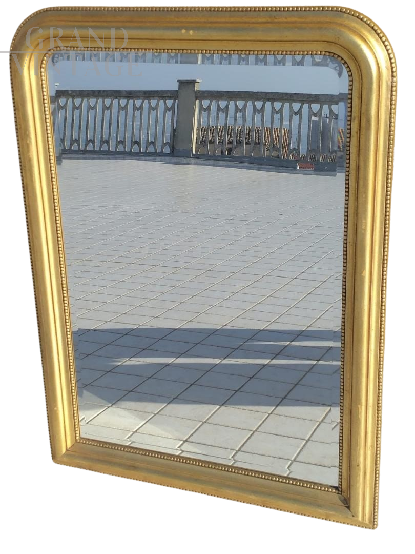 Specchio a vassoio vintage dorato                           