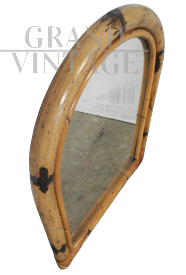 Specchio vintage in bamboo anni '60