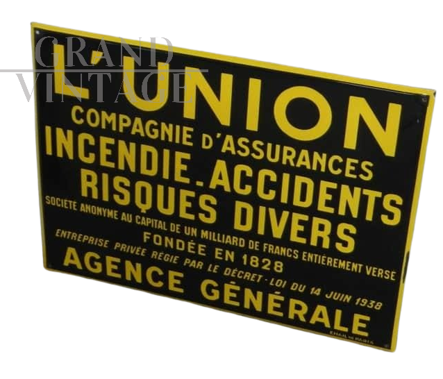 Targa L'Union Compagnie d'Assurances, Francia 1930                            