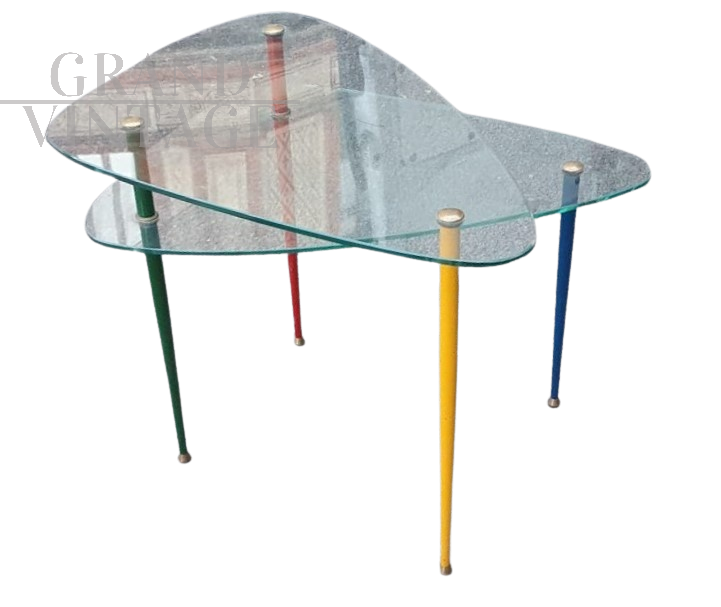 Tavolino Arlecchino design di Edoardo Paoli per Vitrex originale                            