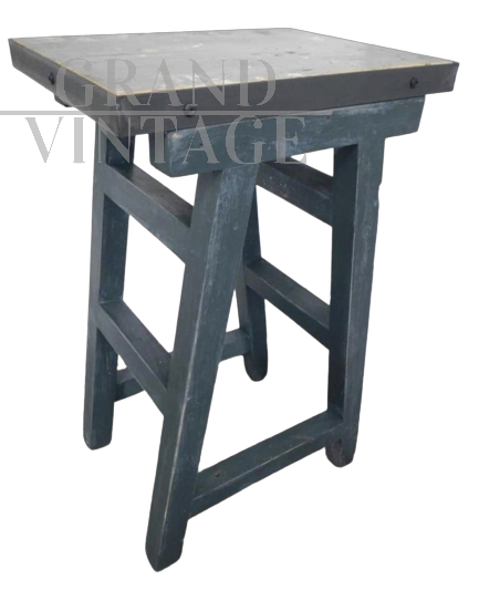 Tavolino piedistallo sgabello industriale vintage anni '50