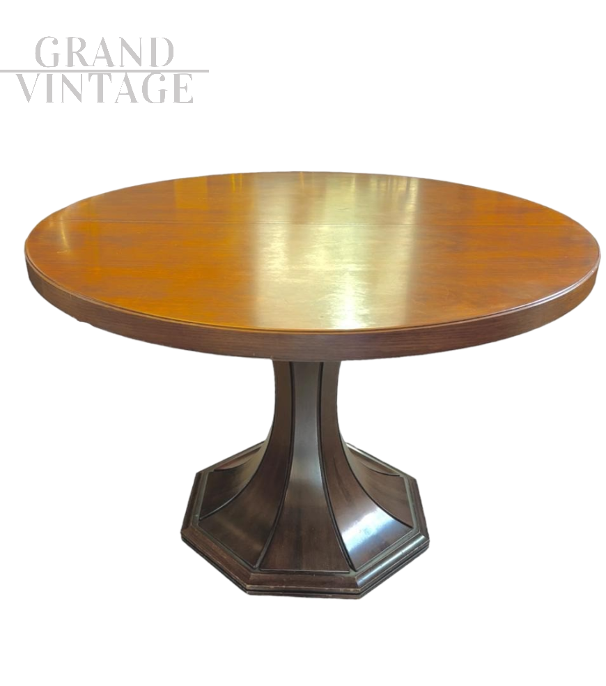 Tavolo vintage rotondo allungabile anni '70                            