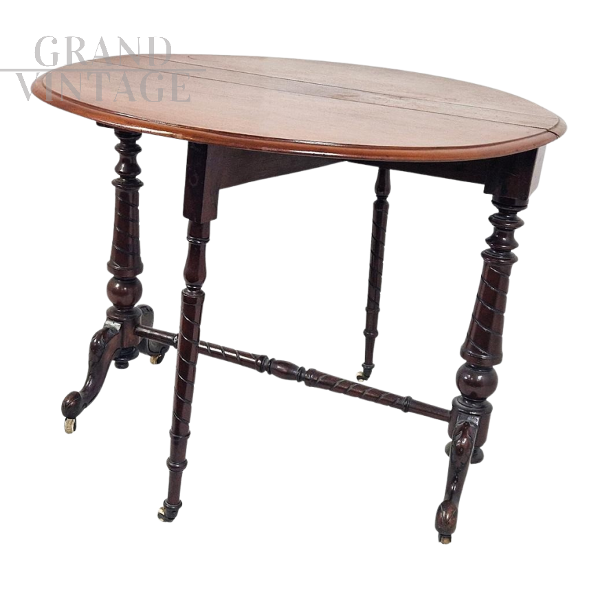 Tavolo a bandelle antico vittoriano                            