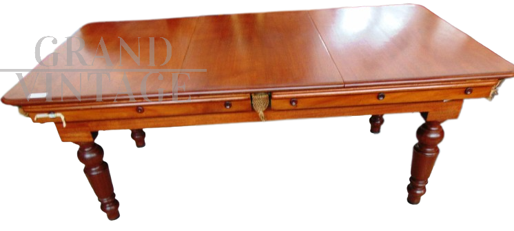 Tavolo da biliardo trasformabile antico in mogano, fine '800                            