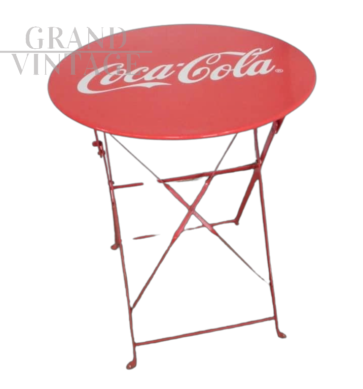 Tavolo da giardino rotondo Coca Cola anni '70                            