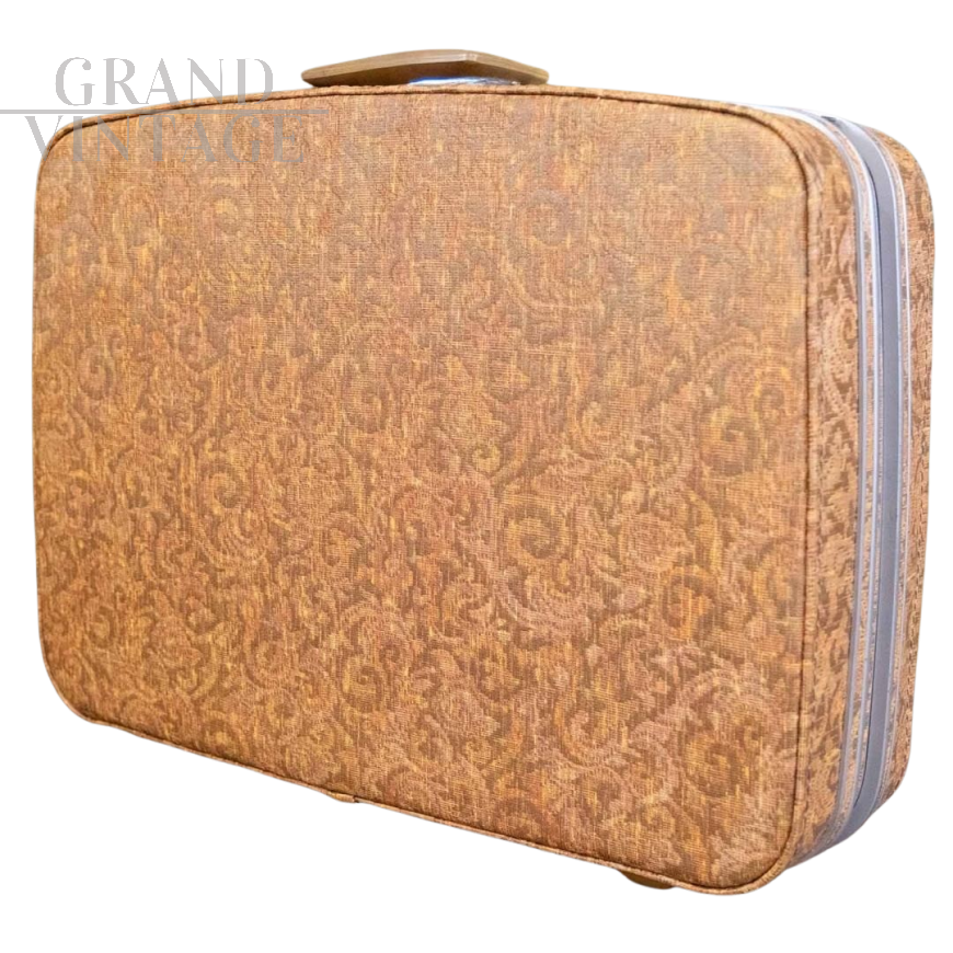 Valigia vintage Samsonite in tessuto broccato                            