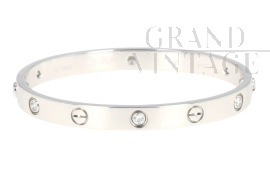 Bracciale Cartier Love in oro bianco con 6 diamanti                            
