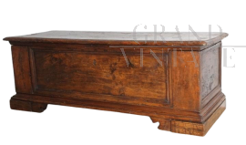 Cassapanca antica emiliana del XVII secolo in pioppo                          