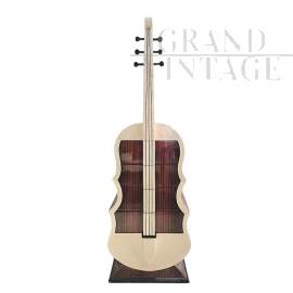 Cassettiera a violino art déco in palissandro e pergamena                            