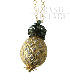Collana Royal Asscher con ananas d'oro e diamanti, collezione Lexmond                            