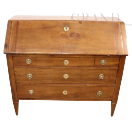 Comò con ribaltina antico in noce di epoca Luigi XVI, XVIII secolo                            