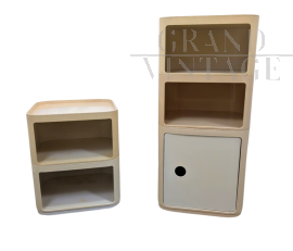 Coppia di contenitori modulari disegnati da Anna Castelli Ferrieri per Kartell