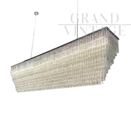Grande lampadario orizzontale in vetro di Murano artistico                            