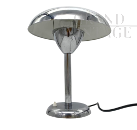 Lampada ministeriale rotonda in cromo attribuita a Reggiani, anni '60                            