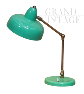 Lampada da tavolo vintage verde acqua snodabile                            