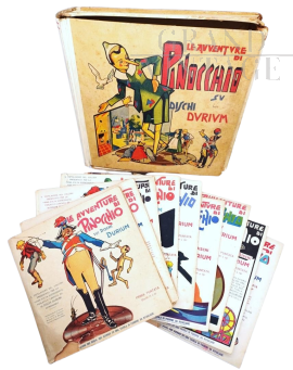 Le Avventure di Pinocchio - cofanetto con 18 dischi da 78 giri edizioni Durium, anni '30                           