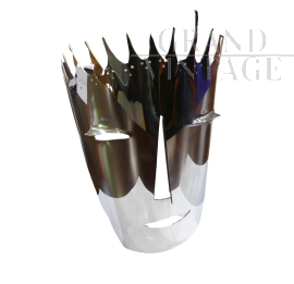 Maschera da Diavolessa - scultura di Gio Ponti in metallo argentato                            