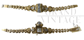 Orologio gioiello anni '50 in oro e diamanti, a carica manuale