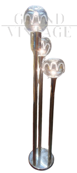 Piantana stile Mazzega in vetro di Murano a 3 luci                            