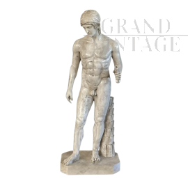 Scultura di eroe greco in marmo bianco, Italia XX secolo                            